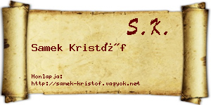 Samek Kristóf névjegykártya