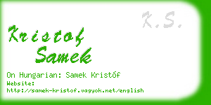 kristof samek business card