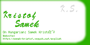 kristof samek business card